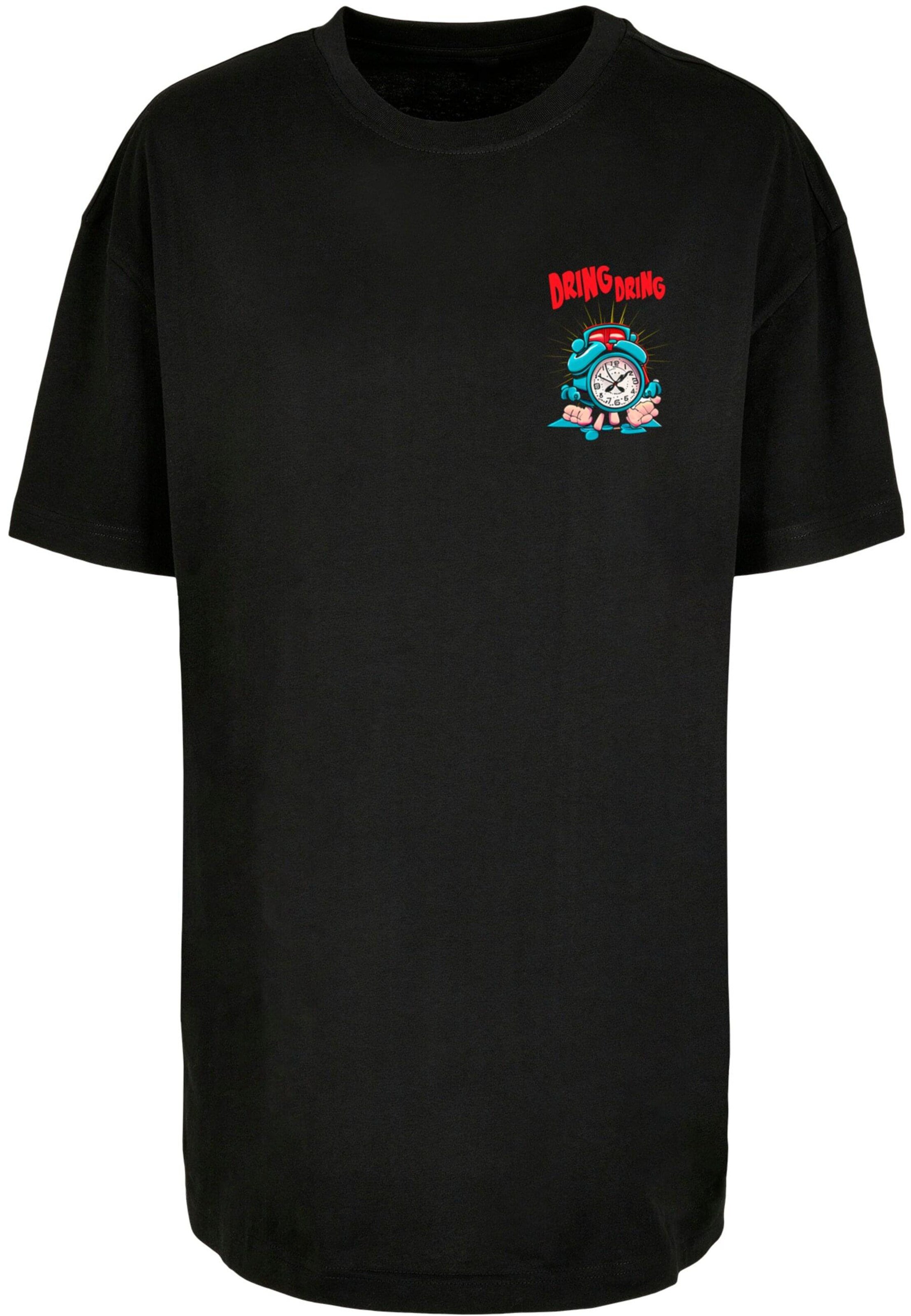 Merchcode Shirt 'Alarm Clock Comic' in Zwart: voorkant