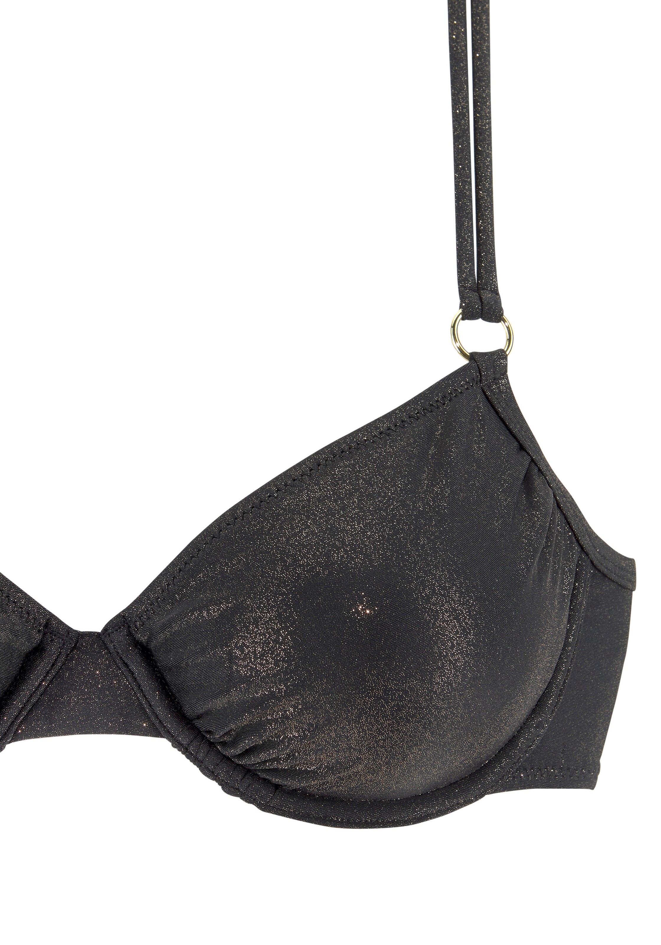 LASCANA T-shirt сутиен Бански тип бикини в черно