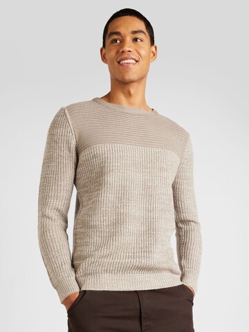 BRAVE SOUL Sweater in Beige: front