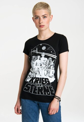 LOGOSHIRT Shirt 'Krieg der Sterne - Star Wars' in Black: front