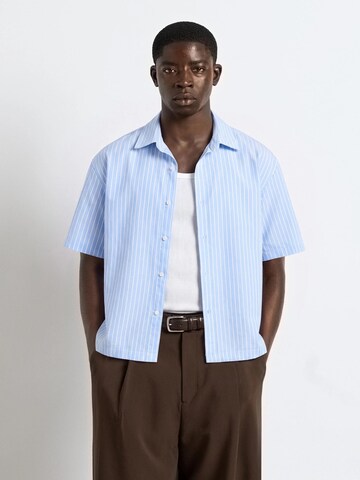 Burocs Comfort fit Button Up Shirt in Blue