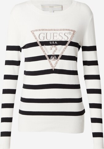 Pulover 'Rosalie' de la GUESS pe alb: față