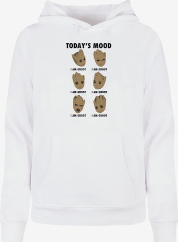 ABSOLUTE CULT Sweatshirt 'Guardians Of The Galaxy Vol 2 - Groot Todays Mood' in Wit: voorkant