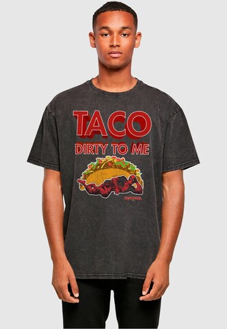 ABSOLUTE CULT Shirt 'Deadpool - Taco Dirty To Me' in Zwart: voorkant