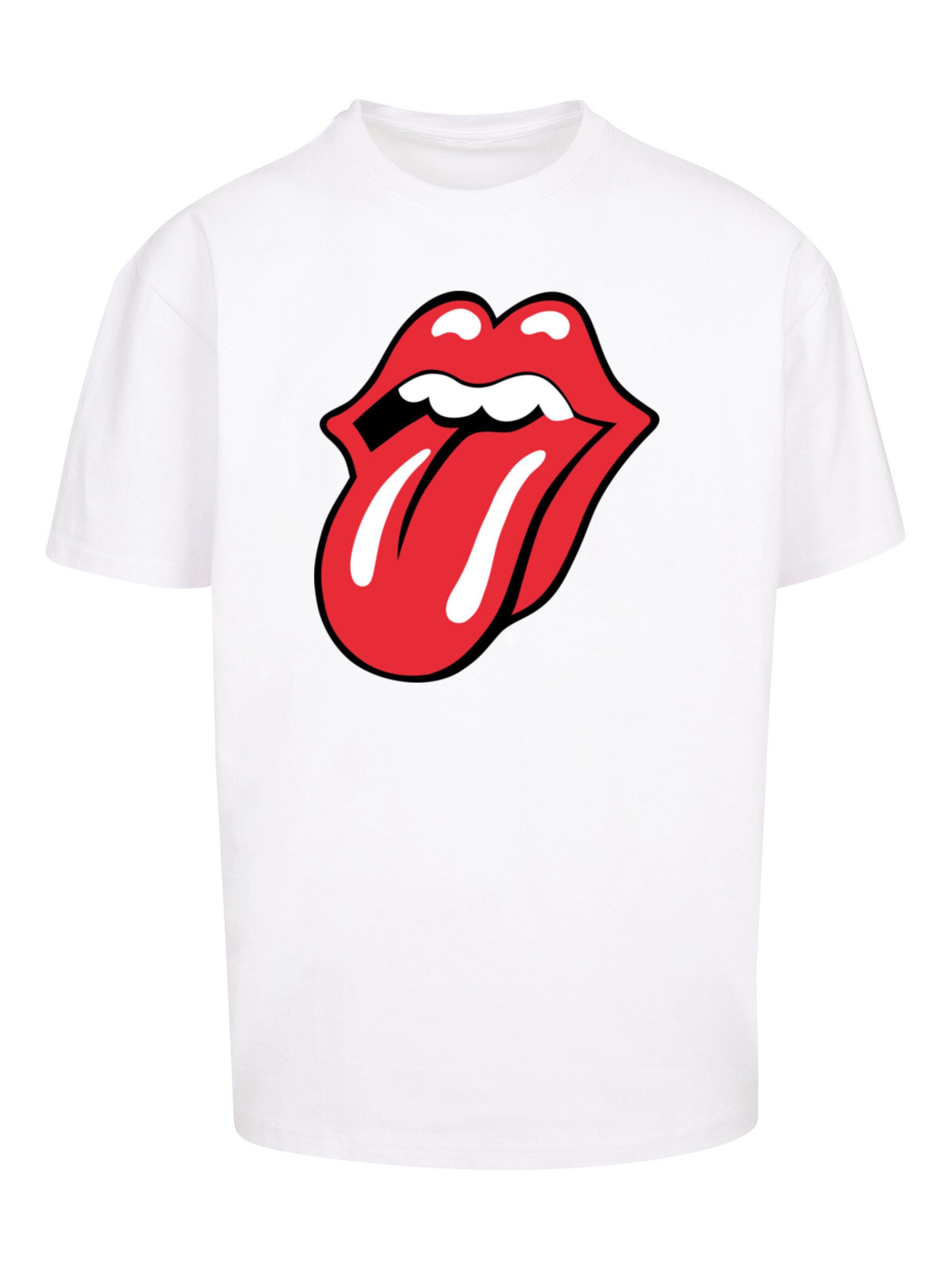 T-Shirt 'The Rolling Stones ' F4NT4STIC en blanc : devant