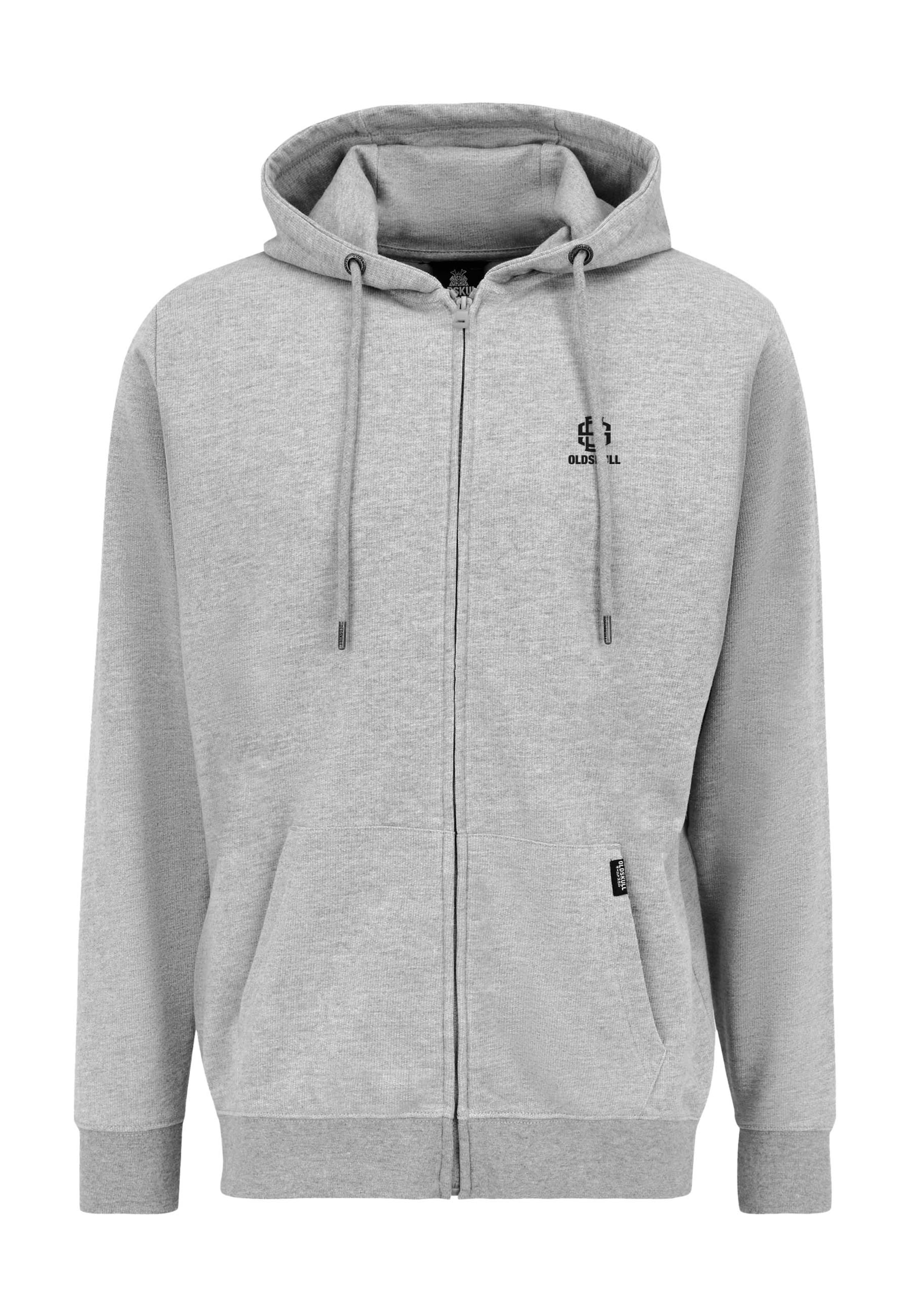 Oldskull Sweat jacket 'Basic Oldskull 25' in Grey: front