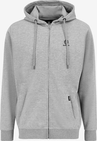 Oldskull Sweatjacke 'Basic Oldskull 25' in Grau: Vorderseite