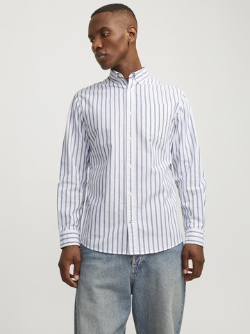 JACK & JONES Regular fit Button Up Shirt 'JJEOxford' in Blue: front