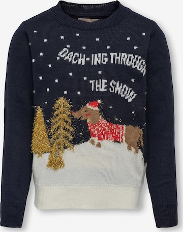 KIDS ONLY Sweater 'XMAS DACHING' in Blue: front