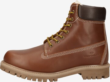 TOM TAILOR Lace-Up Boots in Brown: front
