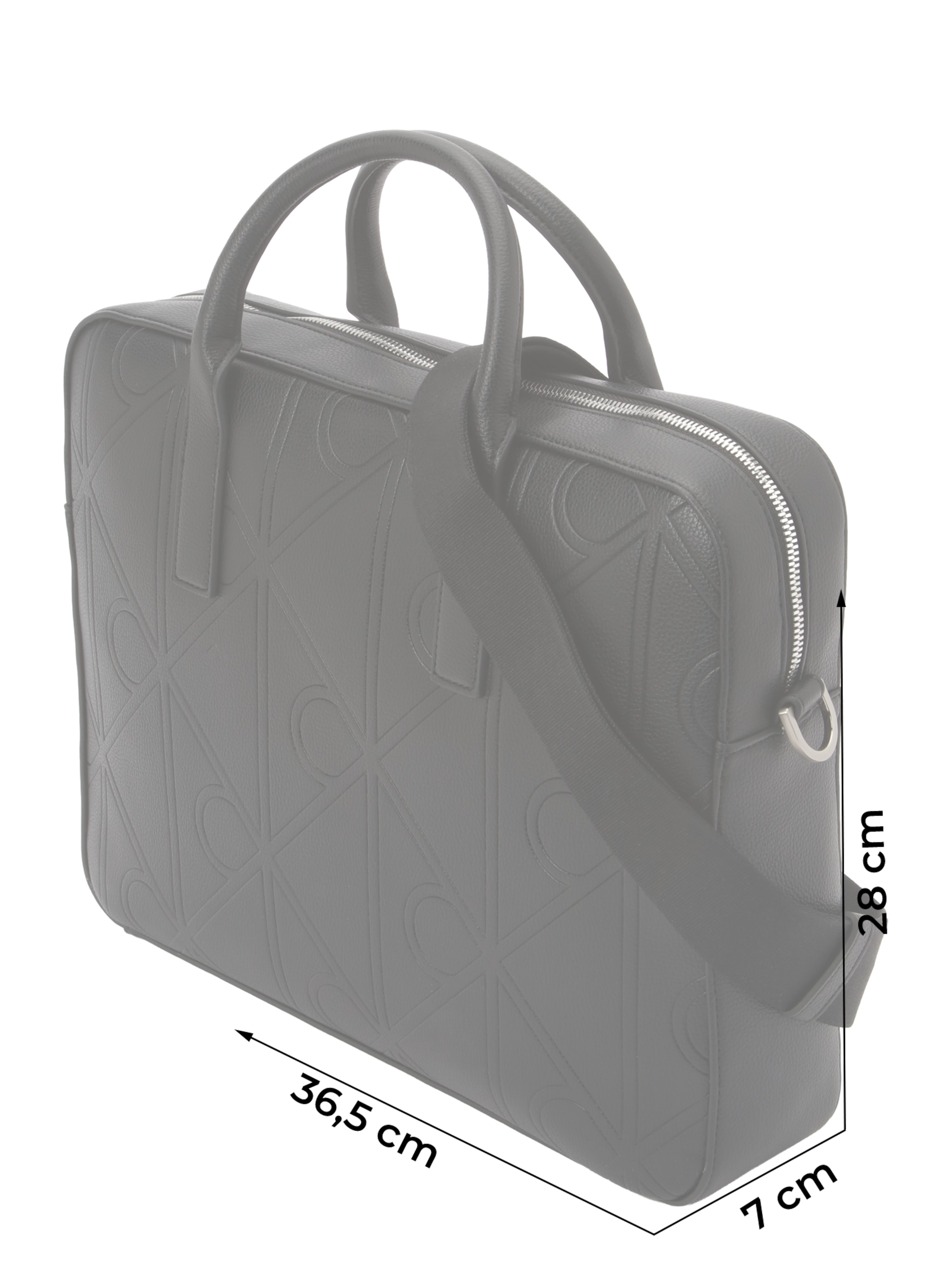 Regular Geantă diplomat 'EMBOSS COMMUTER' de la Calvin Klein pe negru