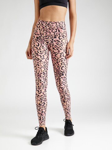 Skinny Pantalon de sport HKMX en rose : devant