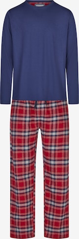 Phil & Co. Berlin Pyjama lang 'Flanell' in Blau: Vorderseite