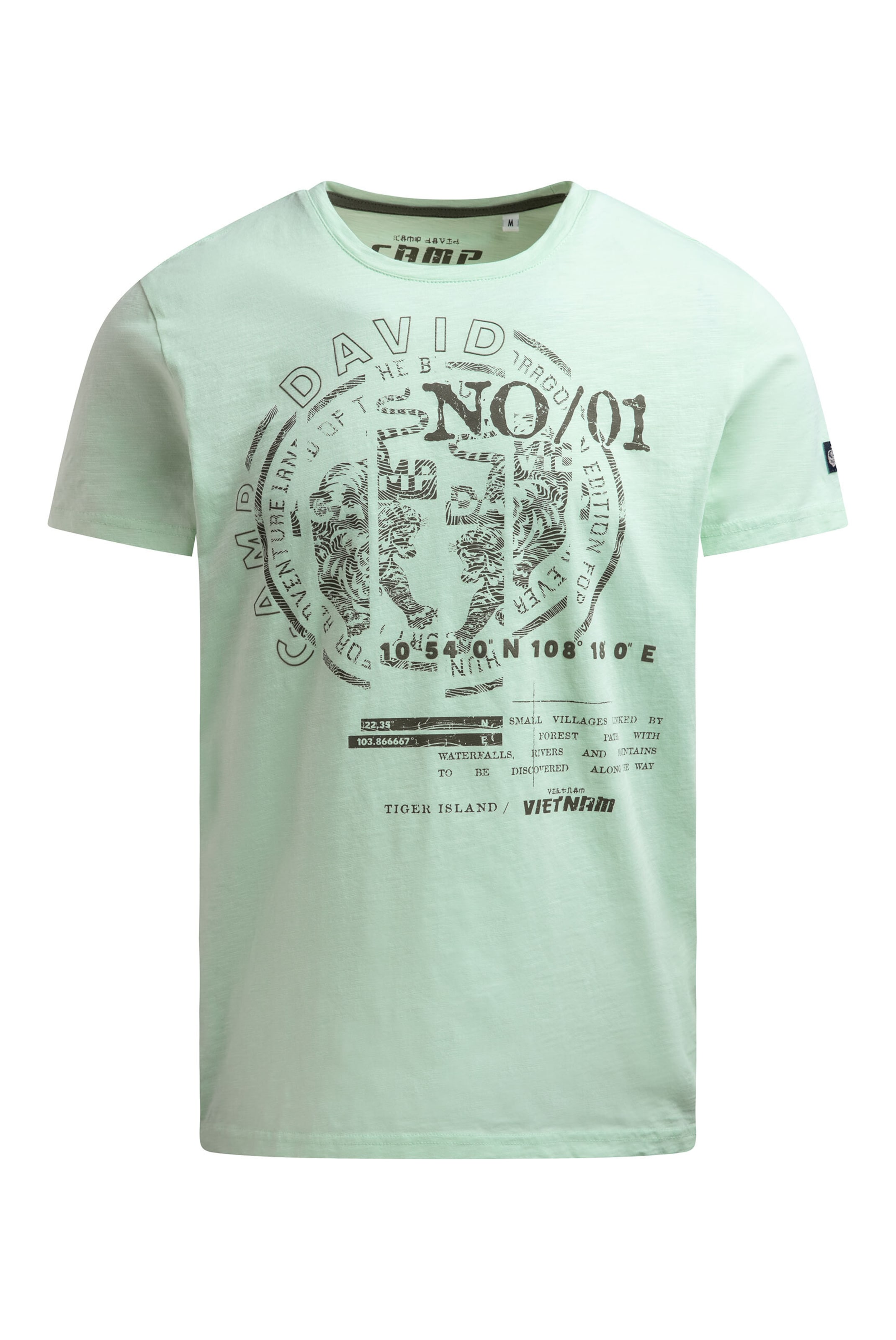 CAMP DAVID T-Shirt Rundhals mit Frontprint in Grün: Vorderseite