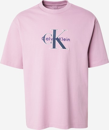 Tricou de la Calvin Klein Jeans pe roz: față