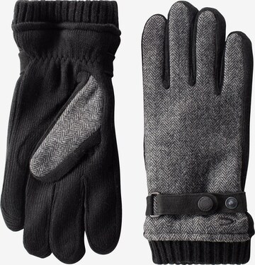 CAMEL ACTIVE Handschuhe mit Lederriemen in Wolloptik in Grau