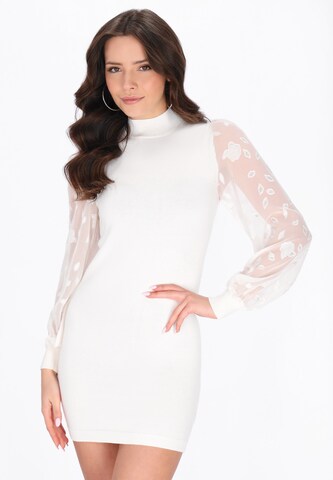 faina Jurk in Wit: voorkant