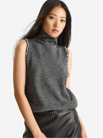 Bianco Lucci Gebreide top in Grijs: voorkant