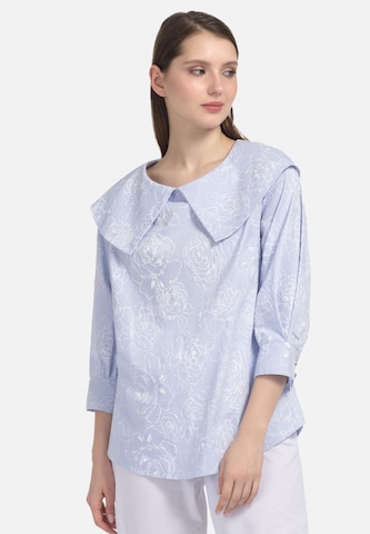 HELMIDGE Blouse in Blauw: voorkant