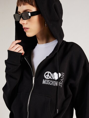 Moschino Jeans - Sudadera con cremallera en negro