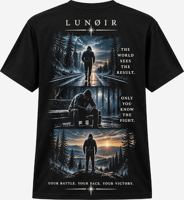 LUNØIR Studio Shirt 'Only You Know the Fight' in Schwarz: Vorderseite