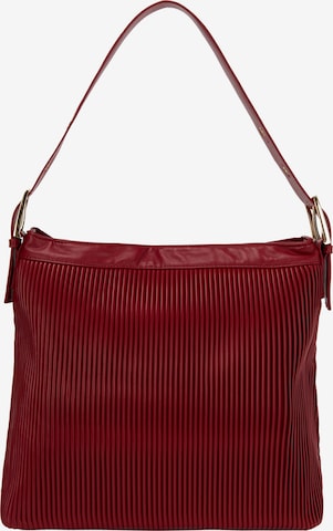 Borsa a spalla di faina in rosso: frontale