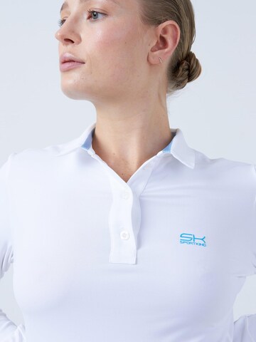 SPORTKIND Funktionsshirt 'Poloshirt Langarm'‌‌‌‌‌‌ in Weiß