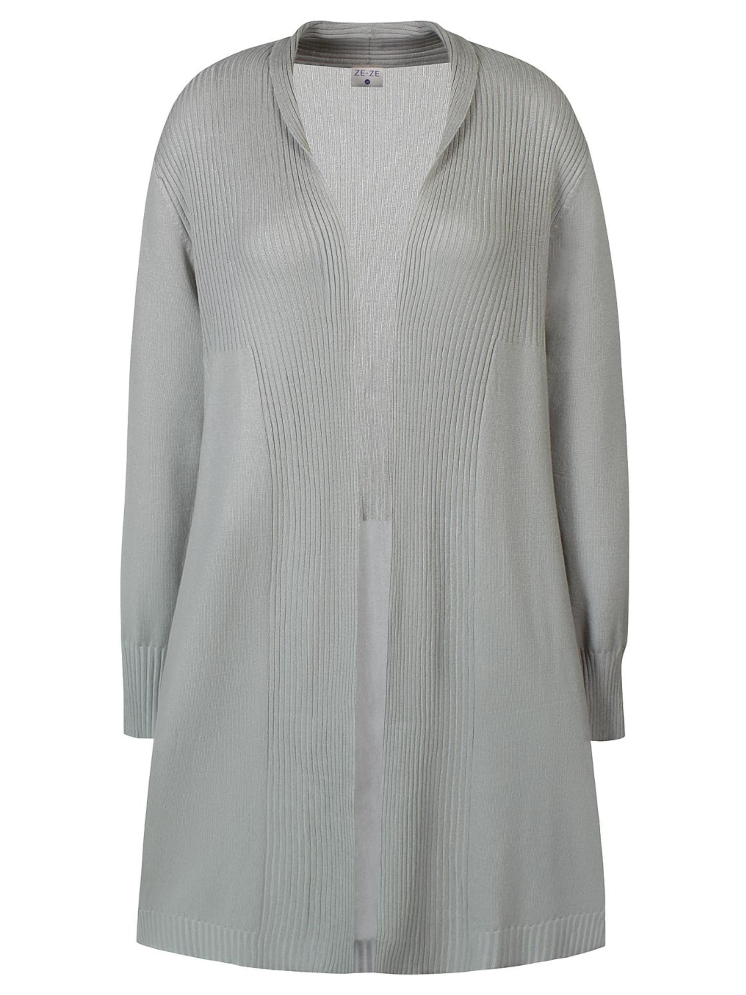 ze-ze Gebreid vest 'Florian 305' in Groen: voorkant