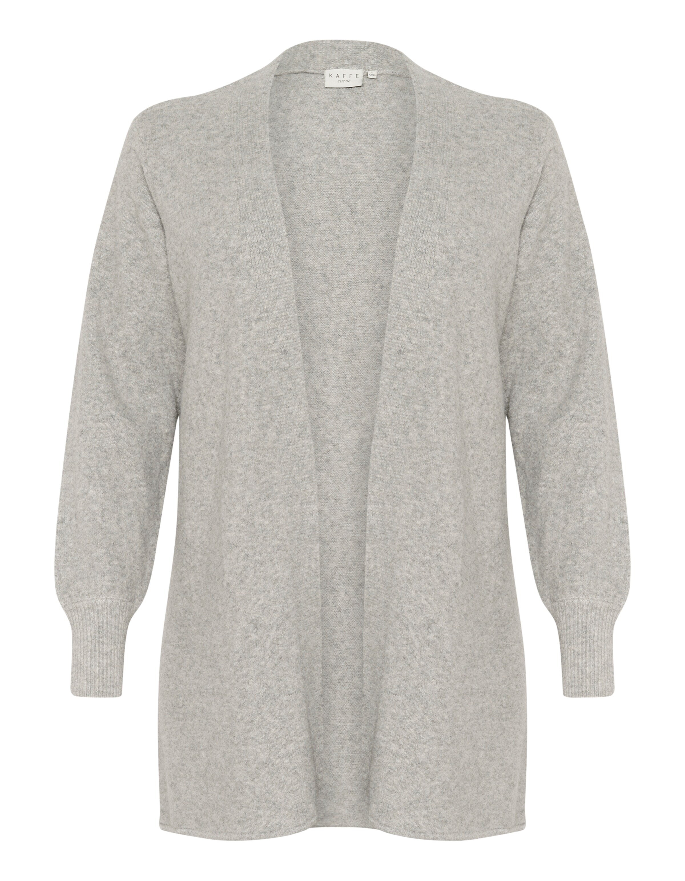 KAFFE CURVE Strickjacke 'Zadina' in Grau: Vorderseite