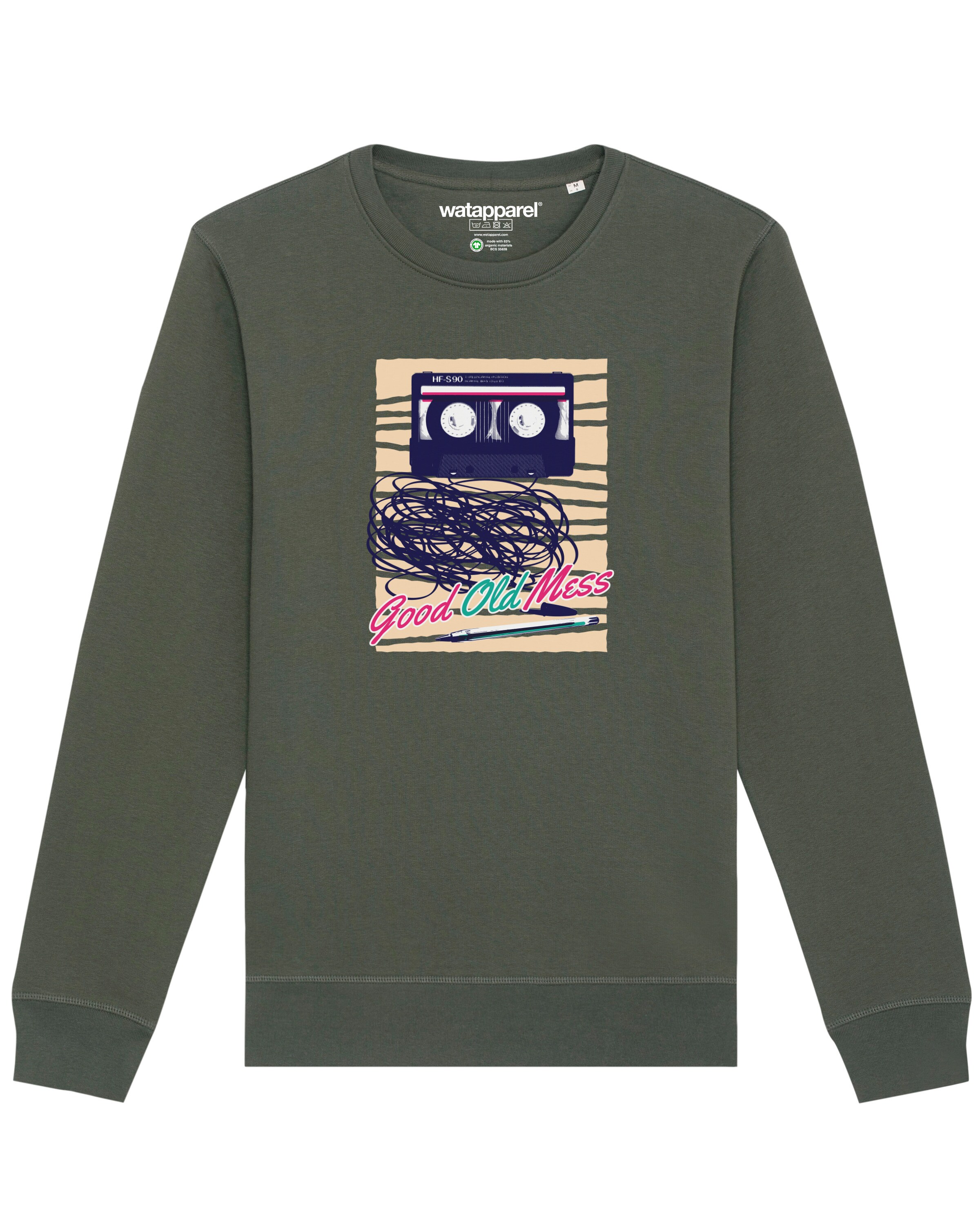 Sweat-shirt ' Good Old Mess ' Watapparel en vert : devant