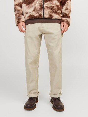 Loosefit Pantaloni cargo 'Teddie Carpenter' di JACK & JONES in beige: frontale