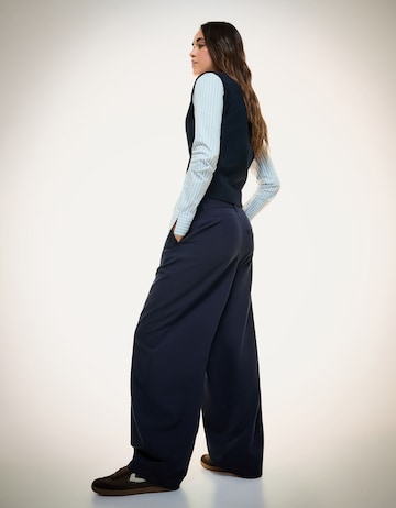Bershka Wide leg Trousers in Blue