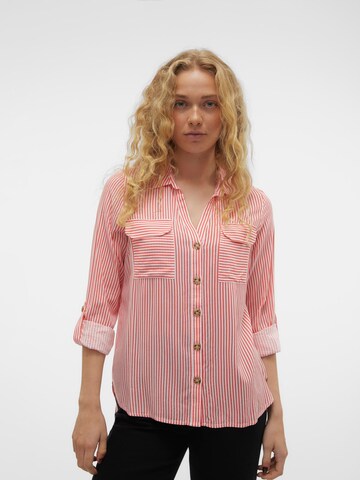 VERO MODA Bluse 'BUMPY' in Rot