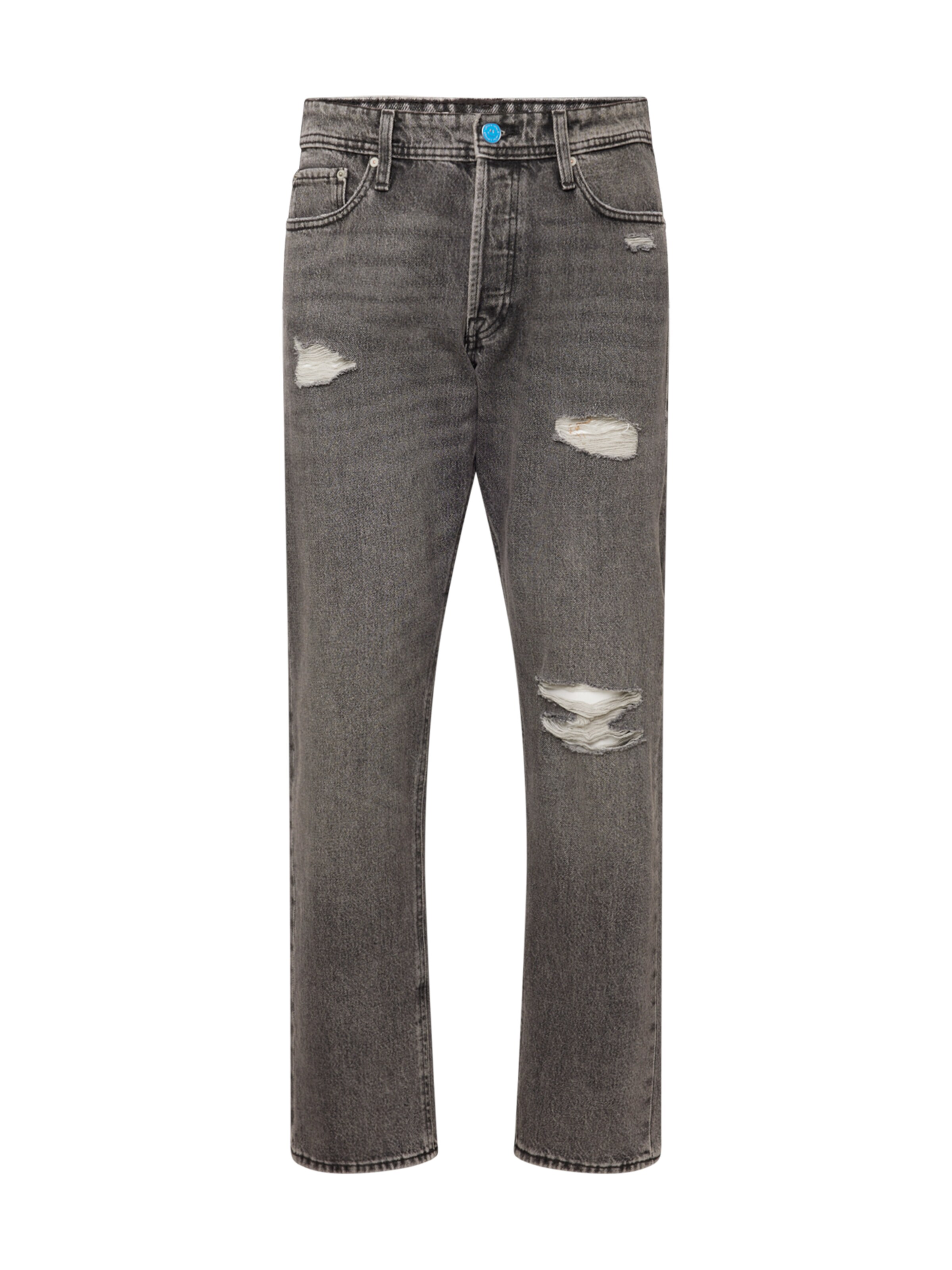 JACK & JONES Широка кройка Дънки 'CHRIS' в черно: отпред