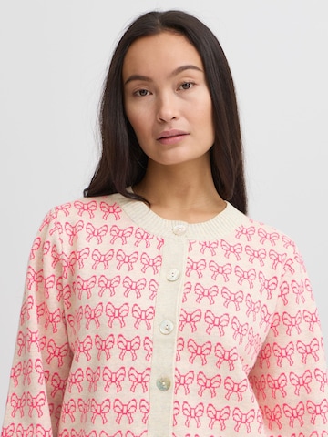 ICHI Knit cardigan 'BRIELLE' in Beige