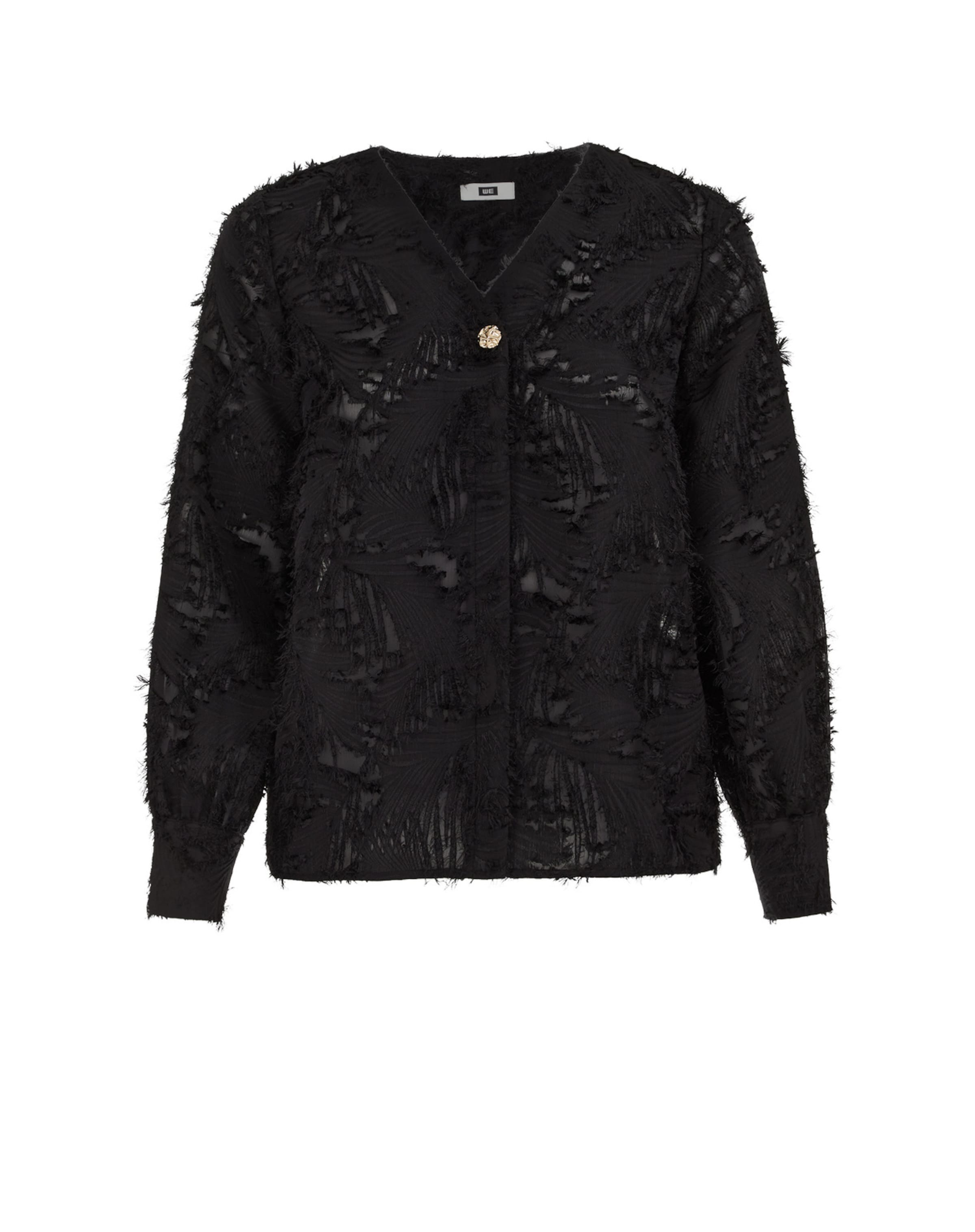 WE Fashion Pluus, värv must: eest vaates