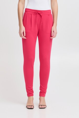 Tapered Pantaloni con pieghe 'IHKate' di ICHI in rosa: frontale