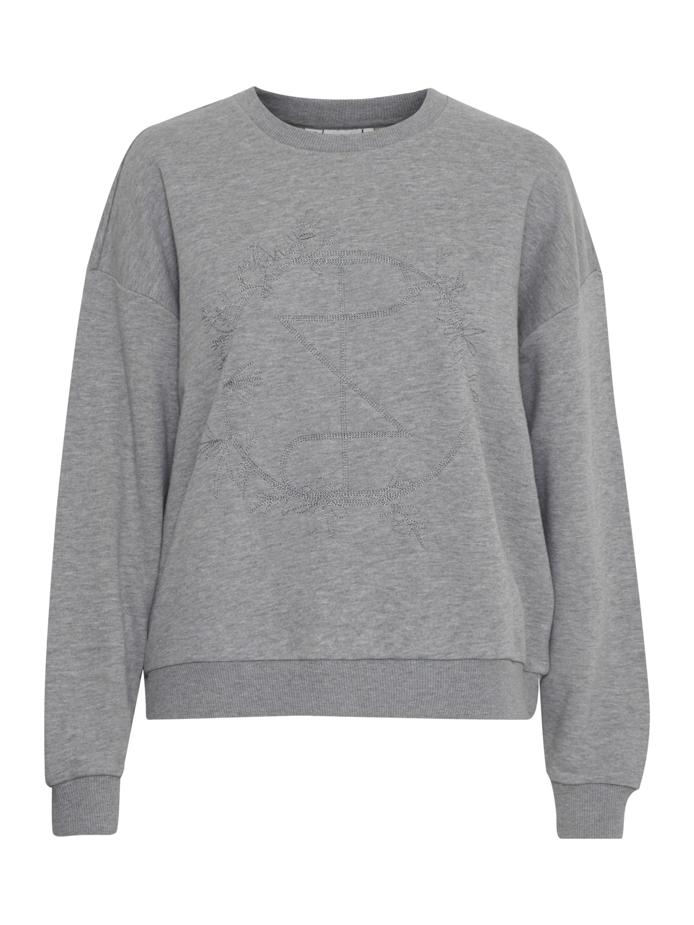 PULZ Jeans Sweatshirt 'TABITA' in Grau: Vorderseite
