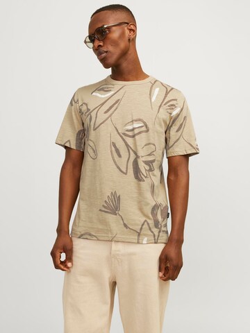 T-Shirt 'JJPalma' JACK & JONES en beige : devant