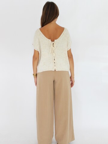 Honnête Atelier Wide leg Broek 'Nina' in Bruin