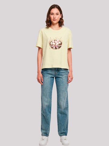 F4NT4STIC Shirt 'Osterei Nest Korb Dekor' in Yellow