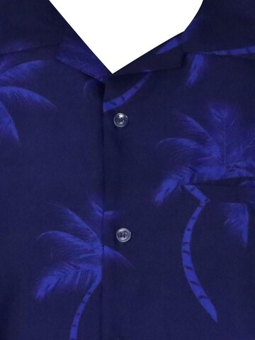 King Kameha Shirt 'Palmshadow' in Blau