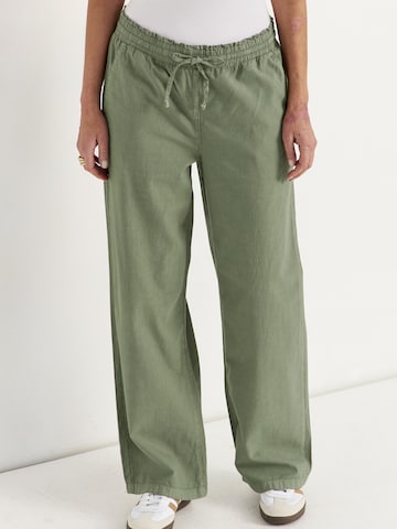 Cellbes of Sweden Loosefit Hose aus gewaschener Baumwolle in Grün: Vorderseite