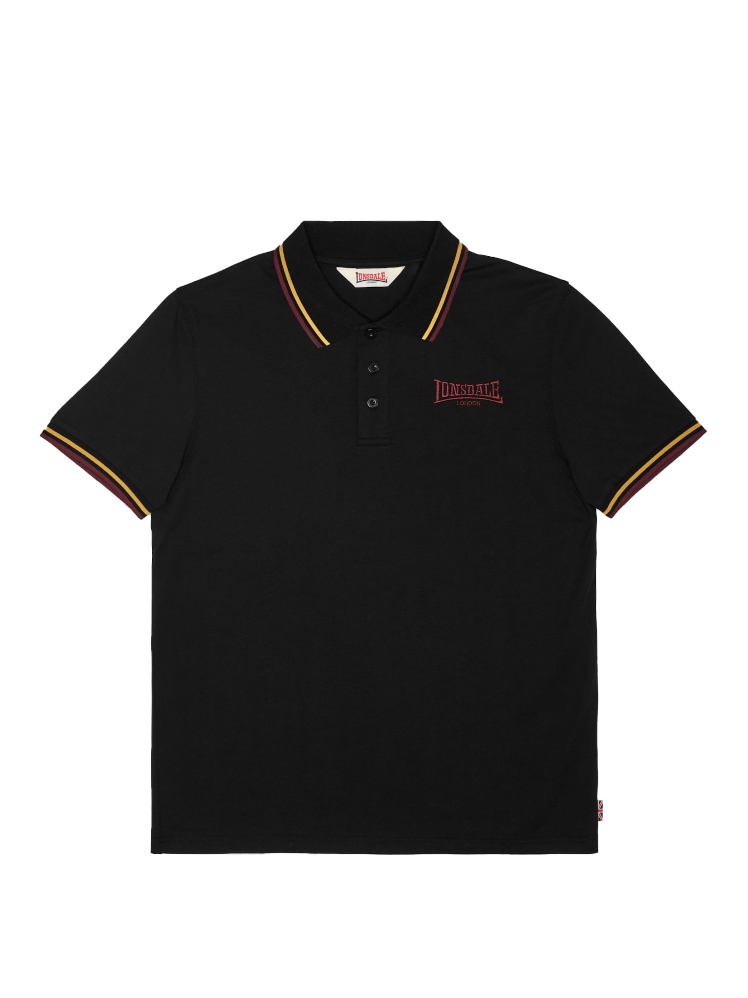 LONSDALE Poloshirt 'Tursdale' in XXXL in curry / weinrot / schwarz, Produktansicht