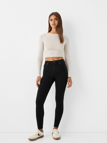 Bershka Skinny Farmer - fekete