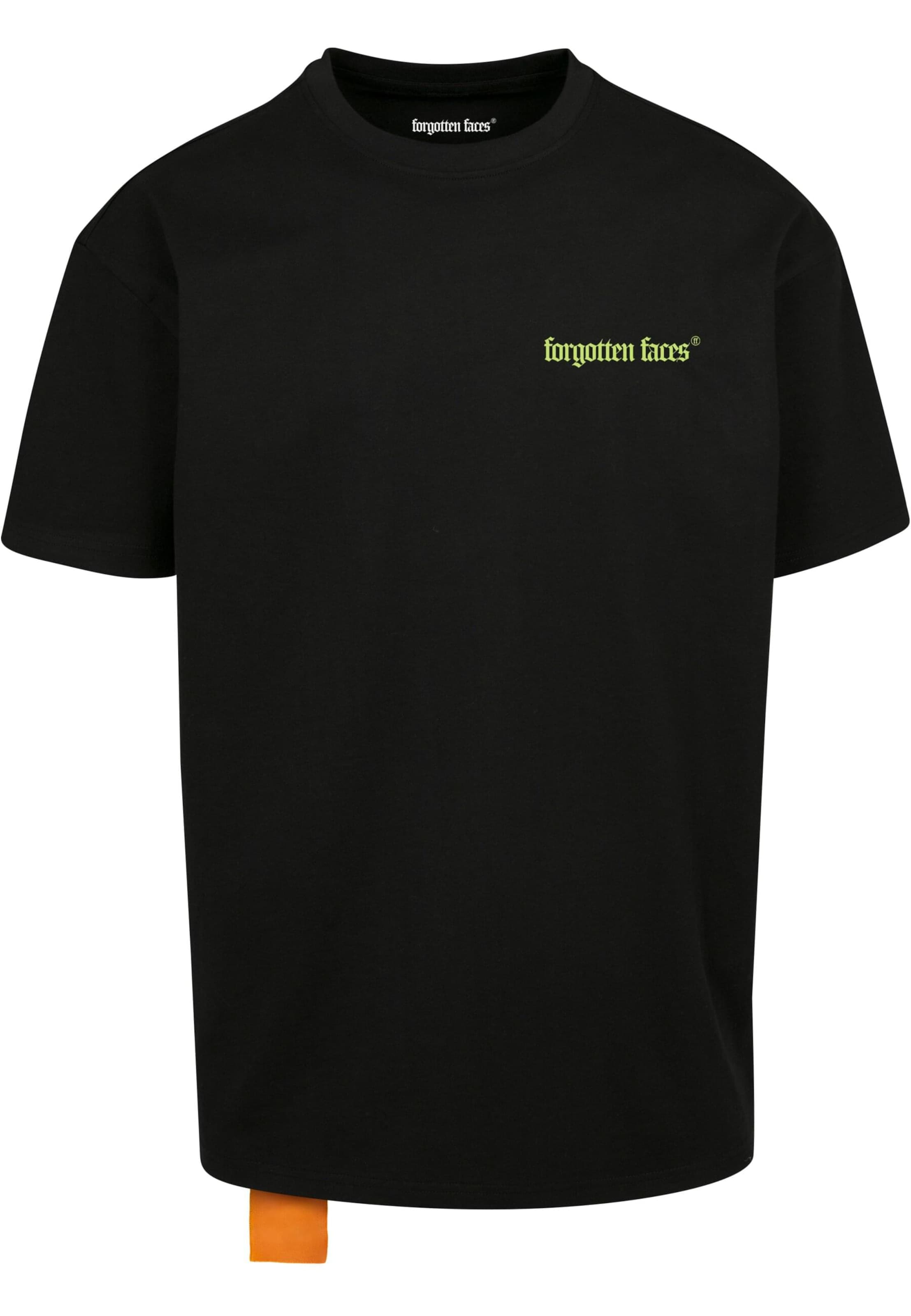 Forgotten Faces Shirt 'Formel' in Zwart: voorkant