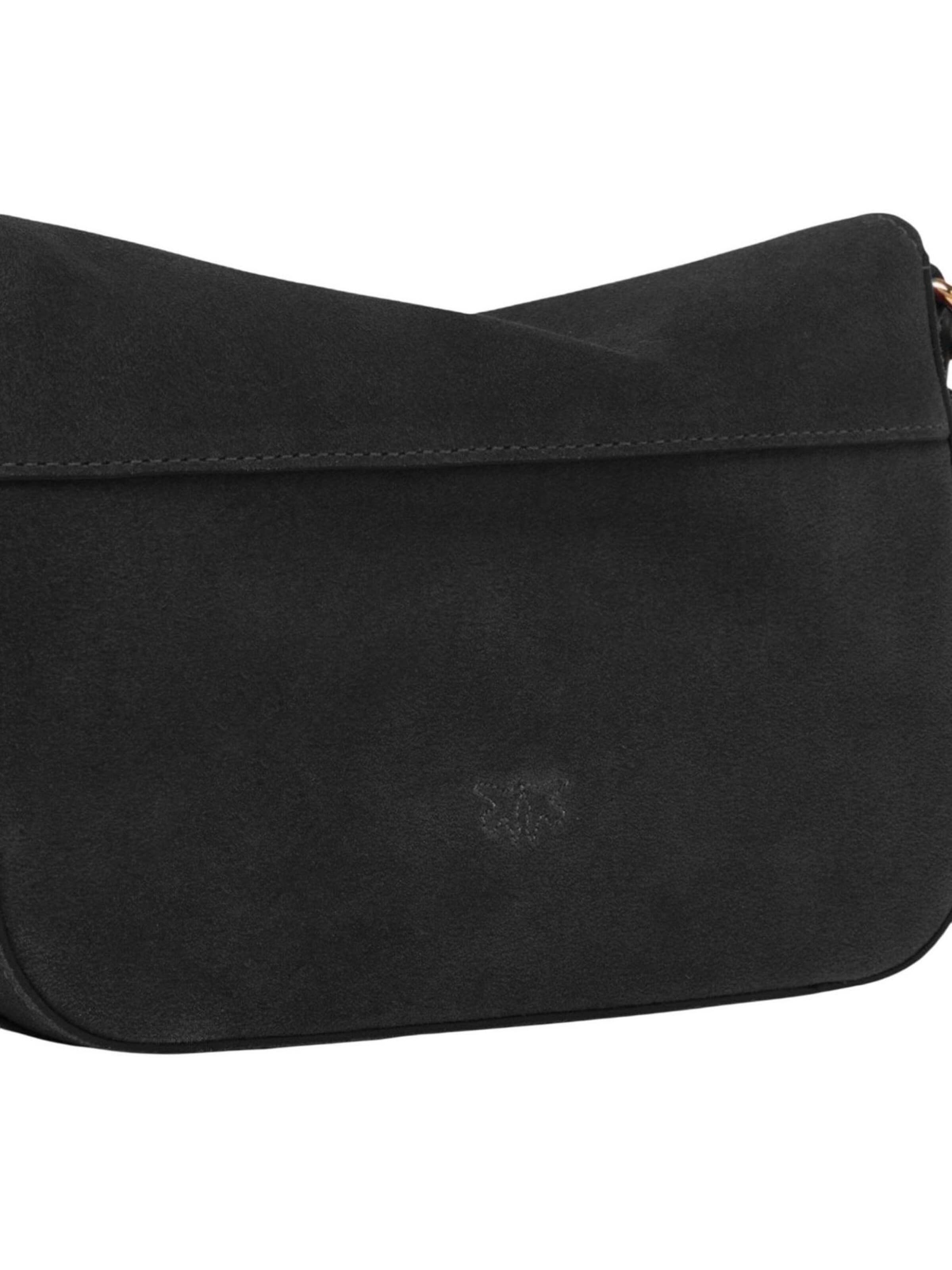 PINKO Schoudertas 'LOVE SATCHEL MINI SUEDE 107656 A0F6' in Zwart