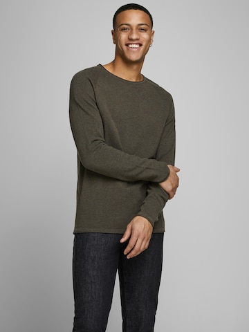 Coupe regular Pull-over 'Hill' JACK & JONES en vert : devant