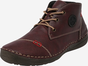 Bottines à lacets Rieker en rouge : devant