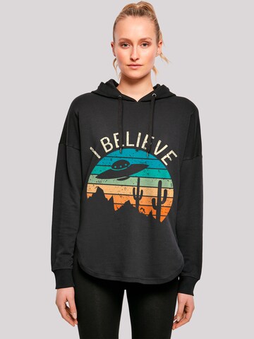 F4NT4STIC Sweatshirt 'I Believe UFO Alien Sonnenuntergang' in Schwarz: Vorderseite